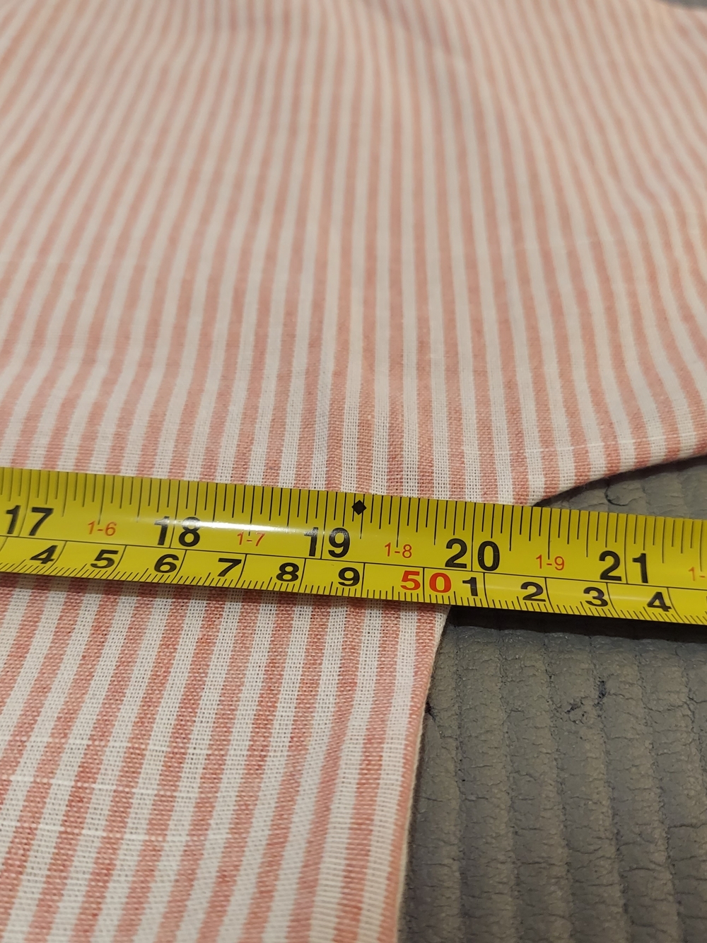 Women's Cotton Casual Lapel Shirt Dress 3/4 Sleeve Button-Down Pink Stripe XS - Picture 8 of 9